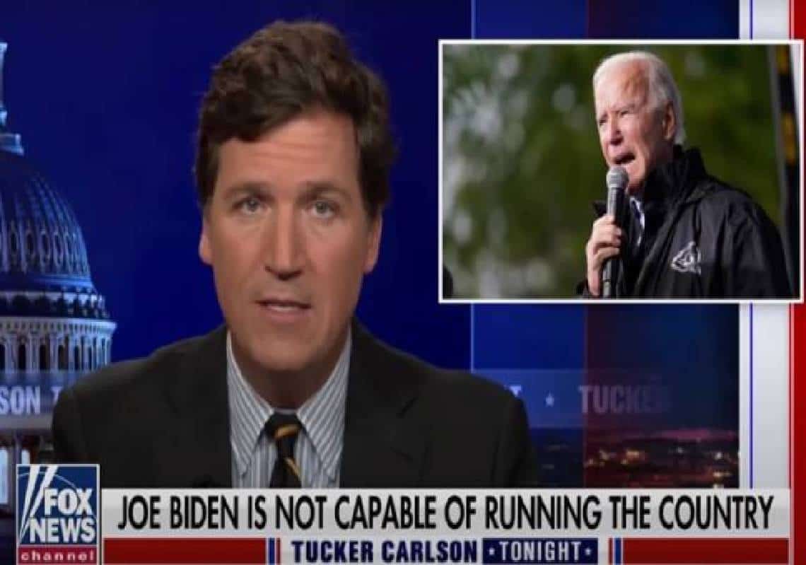 טאקר קרלסון: "ביידן סנילי, לא מסוגל לנהל את המדינה"