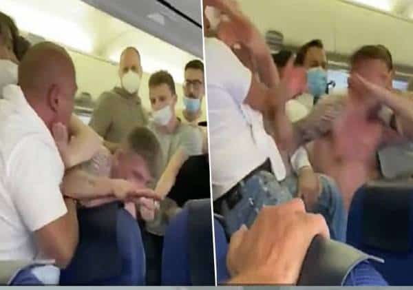 צפו: מצויד בבקבוק וודקה גרייגוס, הנוסע סירב לחבוש מסכה בטיסה וגרם לקטטה אלימה בגובה אלפי רגל בדרך לאיביזה