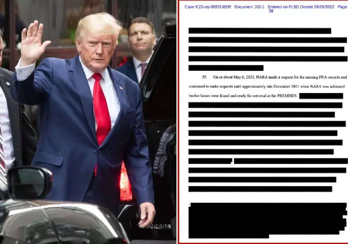 שוחרר התצהיר המצונזר שעמד מאחורי הפשיטה על ביתו של טראמפ במאר-א-לאגו