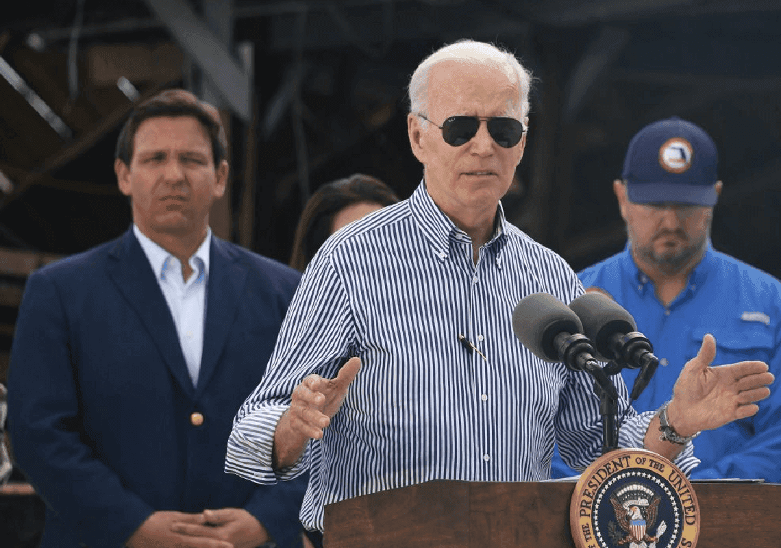 תמונות חד פעמיות: ביידן ודה–סנטיס סיירו בפלורידה ובירכו זה את זה