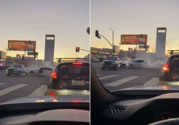 לעיני המצלמות: אירוע רוד רייג' חריג בלב ואלי לוס אנג'לס