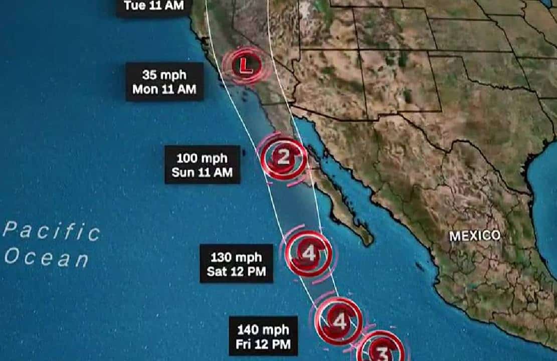 "מתחזק לדרגה 4": ‏הילרי עשוי להיות ההוריקן הטרופי הראשון בדרום קליפורניה מאז 1939‏