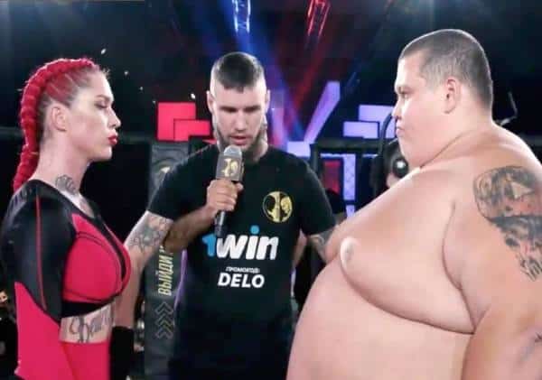 צפו: '90 שניות ודי' - לא תאמינו איך נגמר הקרב בין כוכבת ה-MMA והמתאבק במשקל 530 פאונד