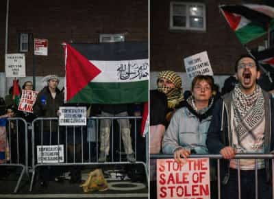 ניו יורק: תמיכה קולנית בטרור ליד בית כנסת - ההפגנה בקווינס שחצתה עוד קו אדום