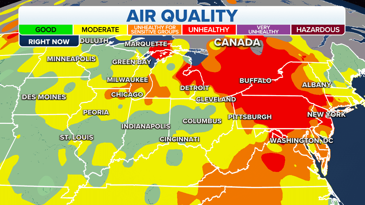 "אמריקה מעושנת": זיהום אוויר כבד בזמן שצפון מזרח ארה"ב מתמלאת ב‏שמיים אפופי עשן