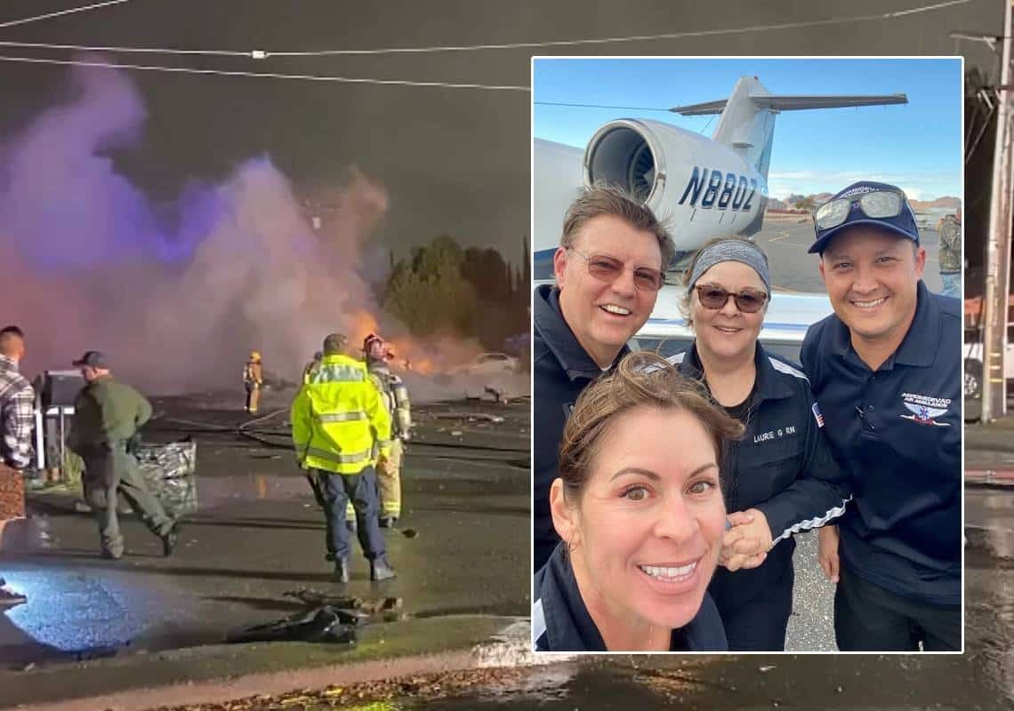ארבעת הרוגי התרסקות המטוס בדרום קליפורניה: טייסים וחובשים באמבולנס אווירי