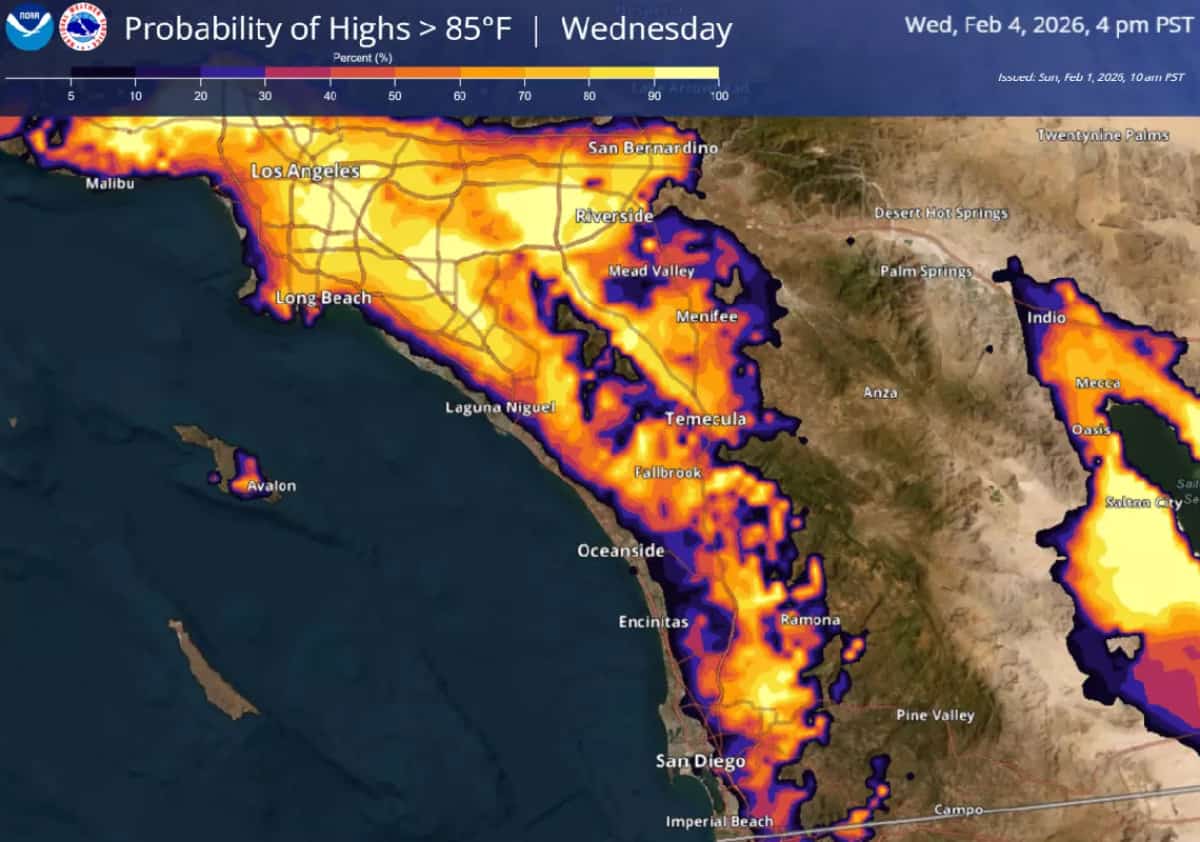 חורף? לא בדרום קליפורניה: גל חום חריג מעלה את הטמפרטורות לרמות לא שגרתיות