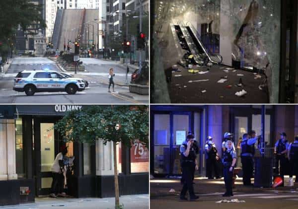 מהומות אלימות בשיקגו: 13 שוטרים נפצעו, יותר ממאה עצורים