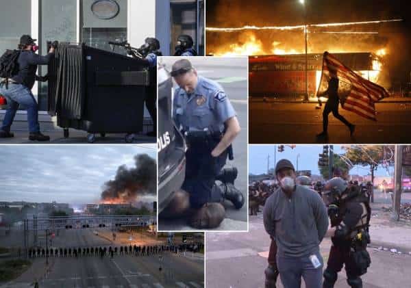 "מיניאפוליס עולה באש": המהומות נמשכות, כתב נעצר בשידור חי