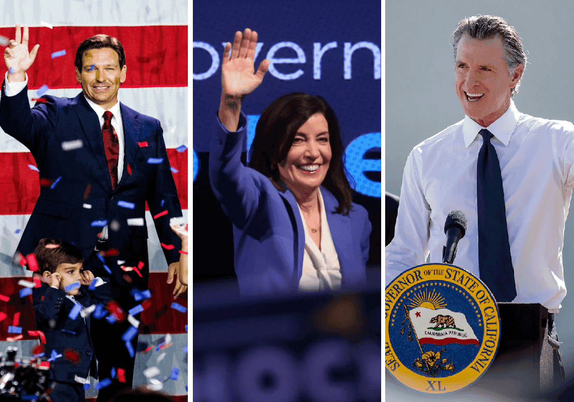 ניו יורק, קליפורניה, פלורידה - וכל המושלים שניצחו במדינות המפתח | עדכונים חיים