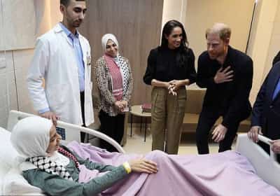 הארי ומייגן בירדן: פגישה עם פצועים עזתים ונציגים של אונר"א