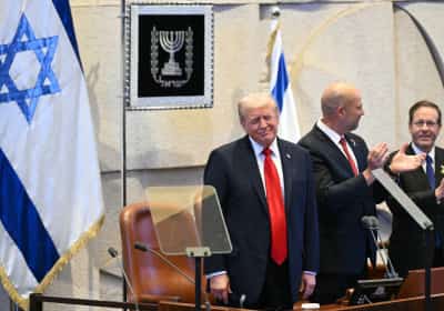 הנשיא טראמפ נאם בכנסת במקביל לשחרור החטופים: "ישראל נכנסת לעידן הזהב"