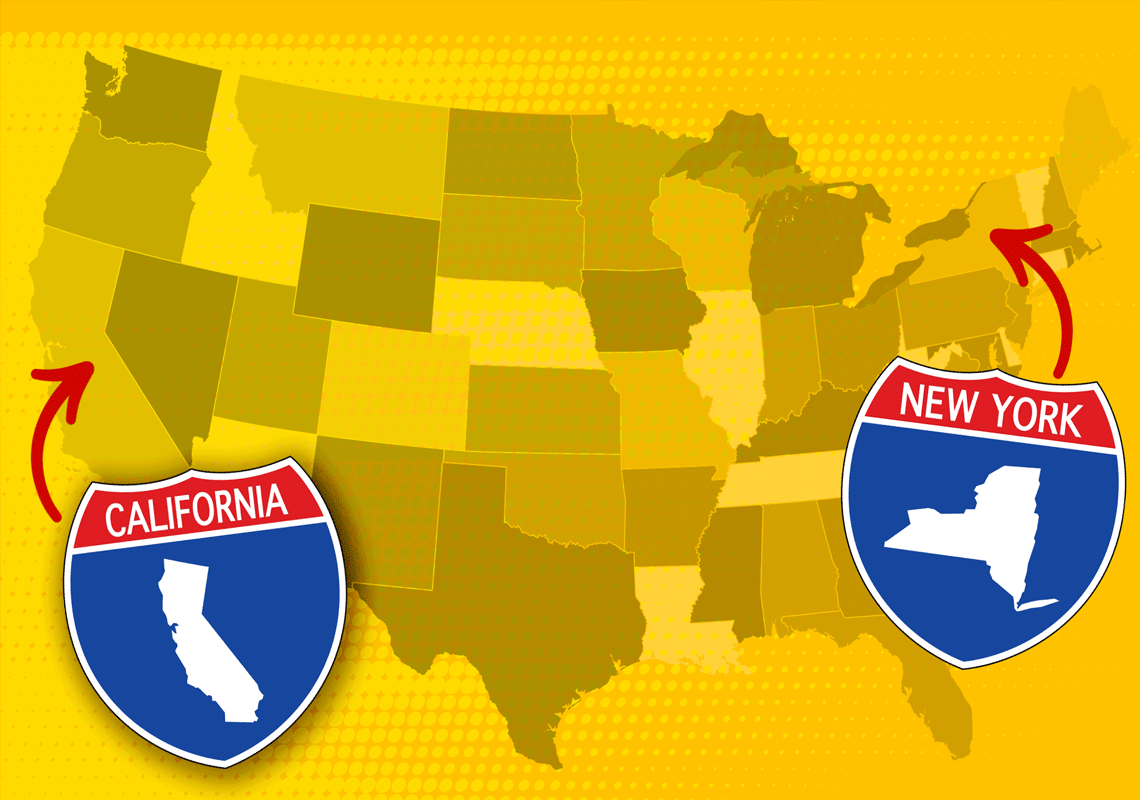 הנתונים נחשפים: אלו יעדי הגירת הנדל"ן הנחשקים ביותר עבור תושבי ניו יורק וקליפורניה