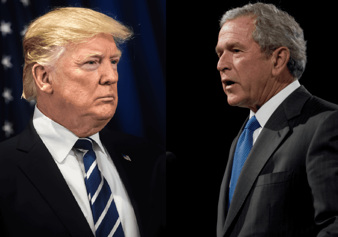 בוש השווה את המתפרעים בקפיטול למחבלים זרים - טראמפ הגיב: "הוא לא יכול להרצות לאף אחד"