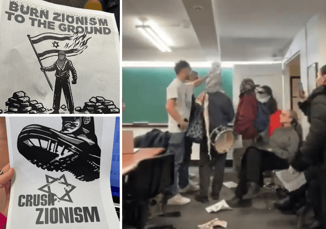 אונ' קולומביה: רעולי פנים בכאפיות פרצו לשיעור על מדינת ישראל - וקראו להשמדת הציונות