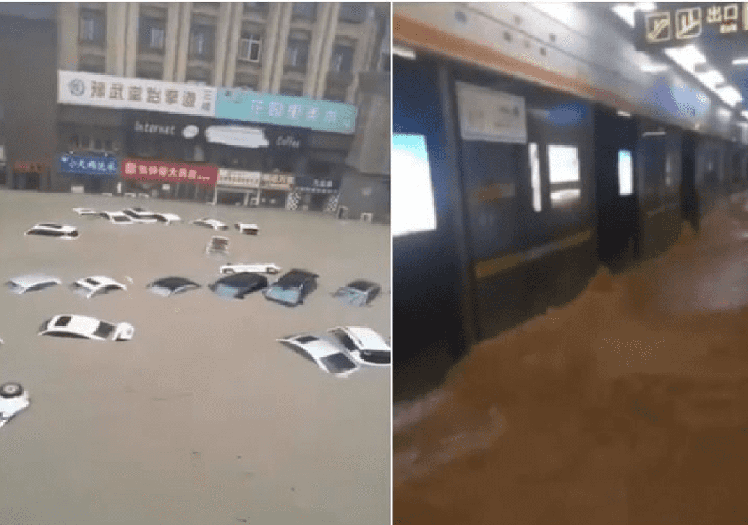 אימה ברכבת התחתית: מאות בני אדם נלכדו במטרו עקב שטפונות נדירים בסין