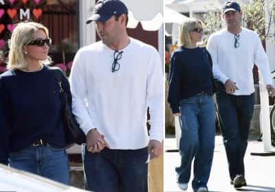 סידני סוויני והמפיק היהודי סקוטר בראון מבלים יד ביד בלוס אנג'לס