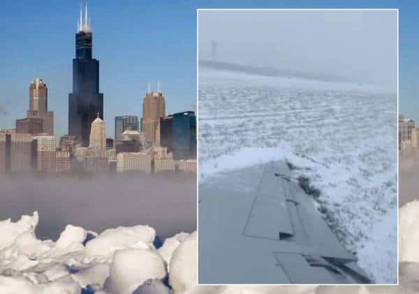 מטוס החליק מהמסלול בזמן נחיתה: שלג כבד גרם למאות ביטולי טיסות