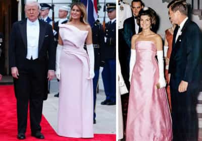 כל העיניים על מלניה: השמלה הוורודה שהזכירה לרבים את ג'קי קנדי