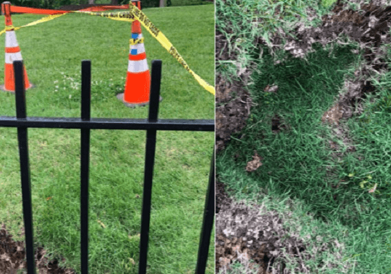 איום חדש? בולען נפער במדשאת הבית הלבן 