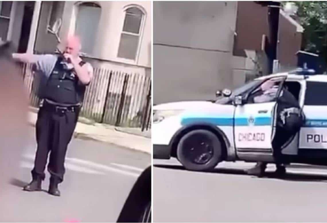סרטון הלם: 'אישה עירומה' דרסה שוטר בשיקגו עם ניידת הסיור שלו