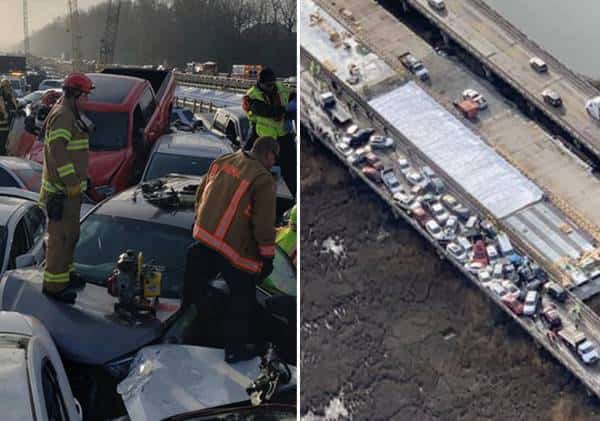 עשרות פצועים בתאונת שרשרת של כ-70 כלי רכב