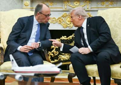 יום רביעי ללחימה | טראמפ לצד קנצלר גרמניה: אני הכרחתי את ישראל לתקוף