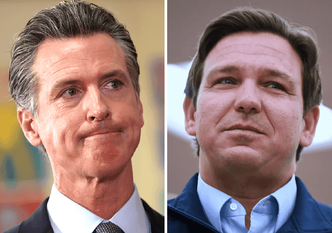 מבוכה למושל קליפורניה: קרוב משפחה תרם אלפי דולרים למושל פלורידה