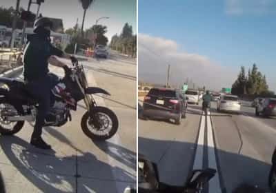 תיעוד ממרדף בלוס אנג'לס: רוכב אופנוע הצליח להימלט מהמשטרה - המצוד נמשך