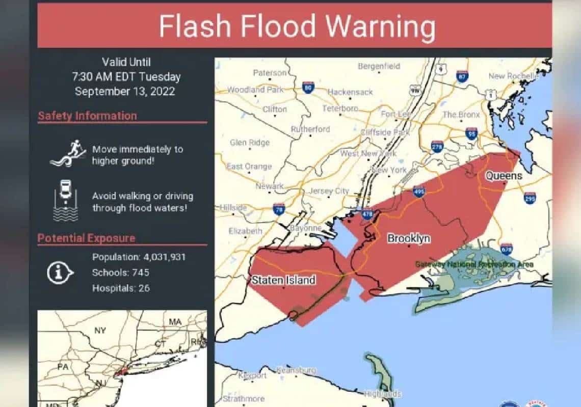 תחילת ספטמבר? ממנהטן עד לונג איילנד - ניו יורק תחת אזהרת שיטפונות