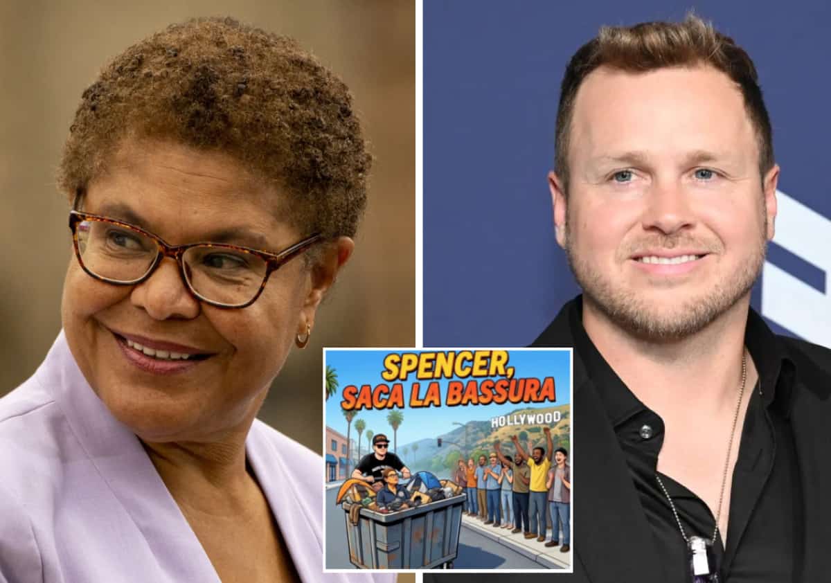 קארן באס בתוך פח אשפה: המועמד לראשות עיריית לוס אנג'לס בקמפיין ויראלי חדש