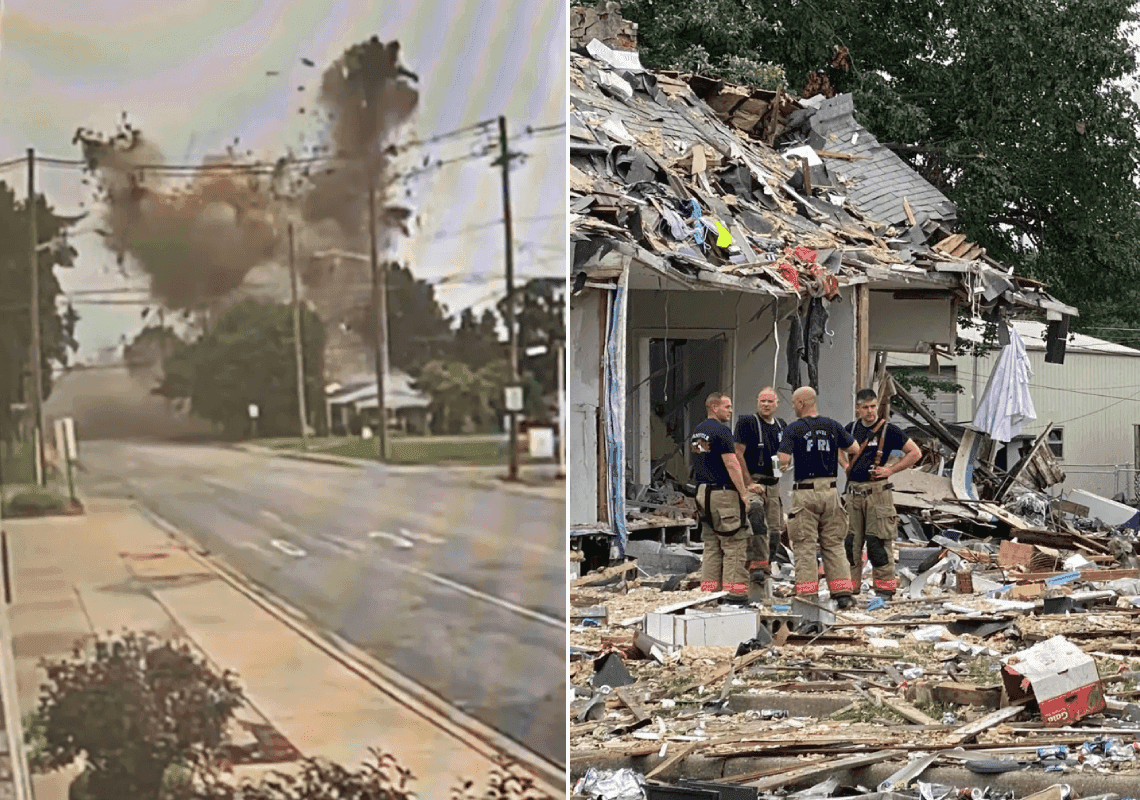 אסון באינדיאנה: שלושה הרוגים ועשרות מבנים הרוסים בעקבות פיצוץ עוצמתי בבית | תיעוד