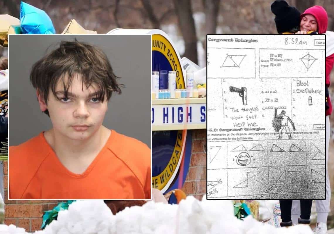 שעות ספורות לפני הטבח בתיכון במישיגן: היורה צייר אקדח לצד הכיתוב "דם בכל מקום"