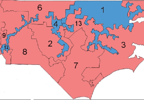 צפון קרוליינה: מפת נפות הבחירה הלא-חוקתית תשמש בבחירות הקרובות
