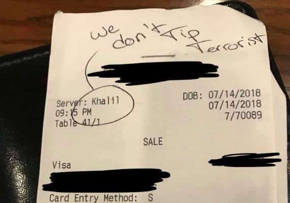 טקסס: המסר הגזעני שנרשם על קבלה התברר כתרמית