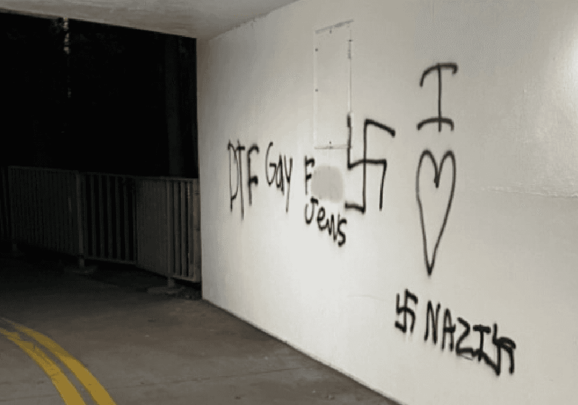 כתובות נאצה באנדרטה של אנה פרנק באיידהו | בית חב"ד במיזורי הושחת 