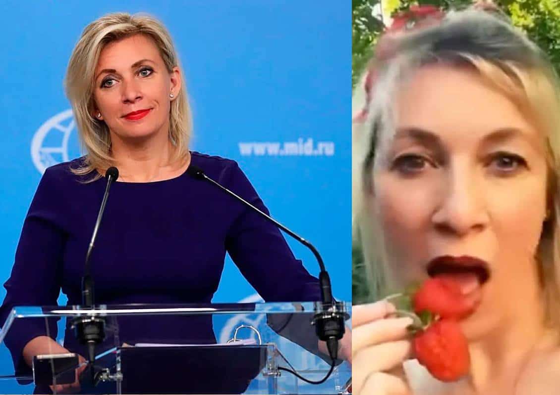 שרת התעמולה של פוטין מריה זכרובה מפרסמת סרטון סקסי של עצמה מתפנקת עם תותים