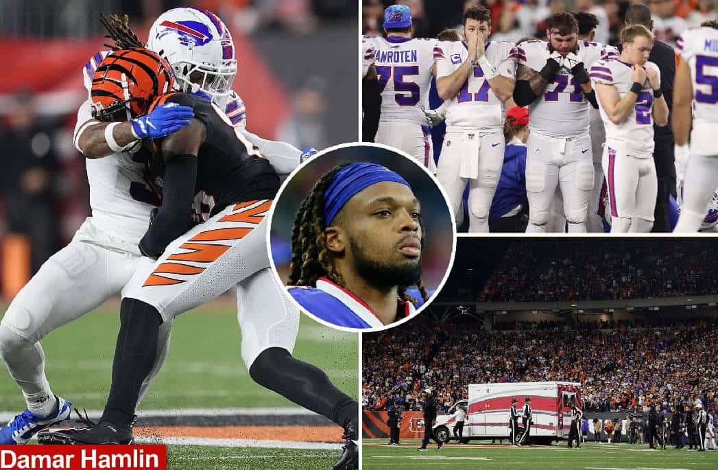 אמריקה מתפללת: שחקן NFL במצב אנוש לאחר שהתמוטט בשידור חי על המגרש, וקיבל החייאה