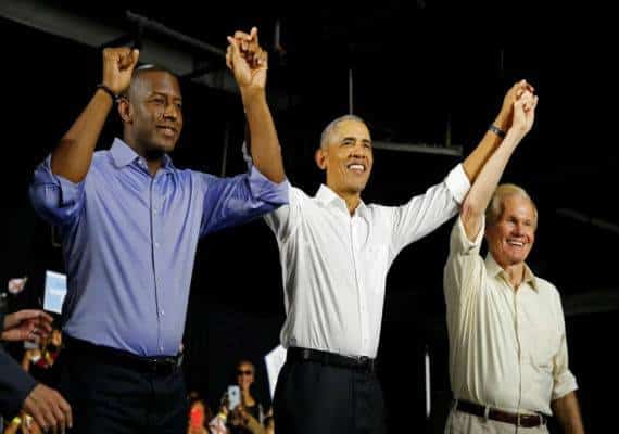 הדו קרב מתחמם: קהל תומך טראמפ הפריע לאובמה שנאם בעצרת במיאמי