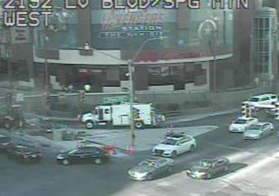 לאס וגאס: צינור מים התפוצץ ב"סטריפ"