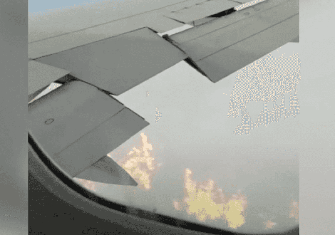 אימה בטיסה מסקוטלנד לניו יורק: להבות פרצו בכנף המטוס