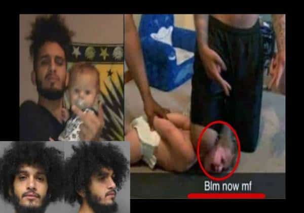 מחריד: התמונה שמזעזעת את אמריקה - פעיל Black Lives Matter צילם עצמו כורע על צווארו של תינוק לבן