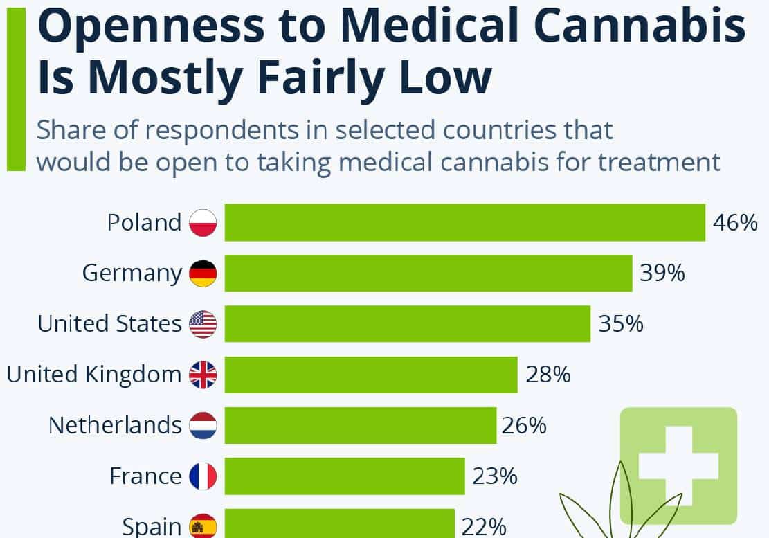 זו רמת הפתיחות לשימוש במריחואנה רפואית בעולם