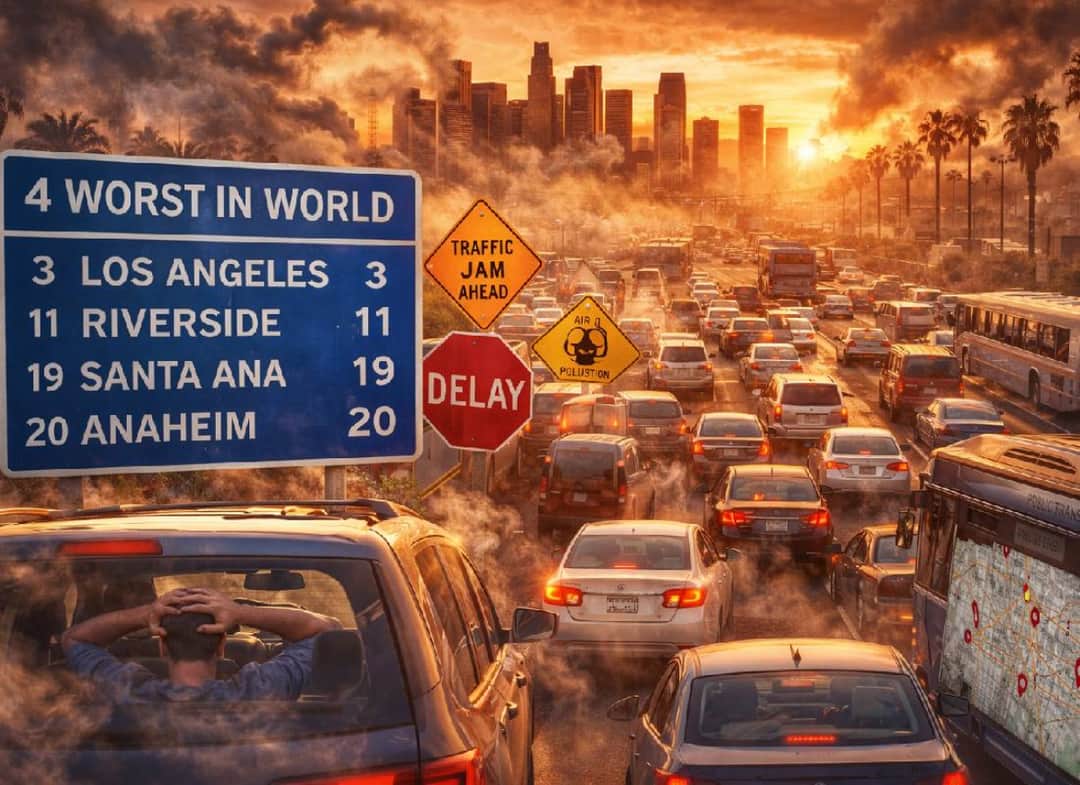 דרום קליפורניה: ארבע ערים ברשימת 20 המקומות הגרועים ביותר בעולם לנהיגה 